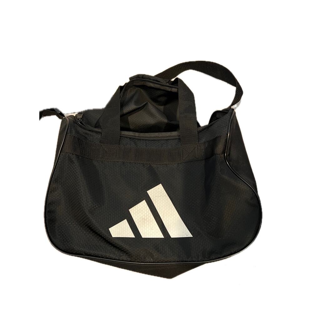 Adidas Defender Small Gray Black Gym Bag 18"x10"x12"